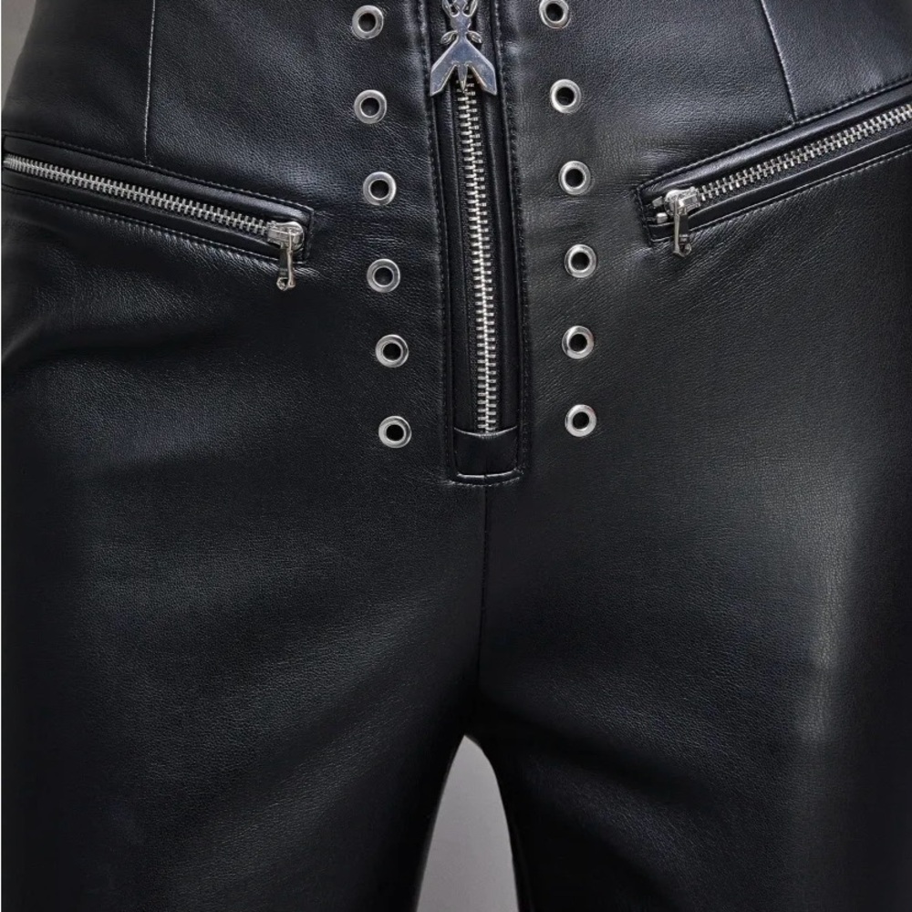 New Patrizia Pepe flared pants. Conscious (faux) leather . Italian size 40 (S).